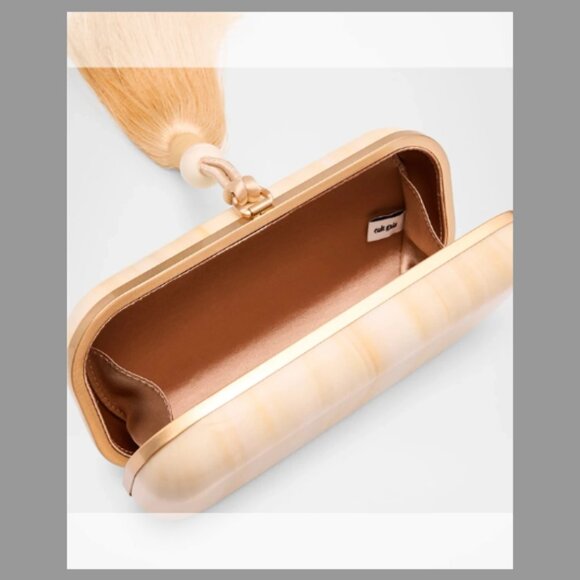 Cult Gaia NWT Yasmin Tasseled Acrylic Clutch Bag - Picture 3 of 6